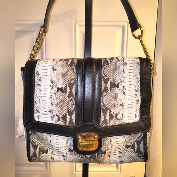 BRAND NEW Calvin Klein Embossed Suede & Leather Purse w/2 straps & Dustbag NWT - Picture 2 of 16